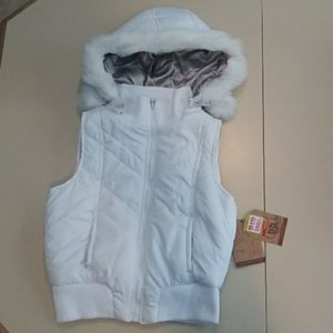 White Vest with Detachable Hood